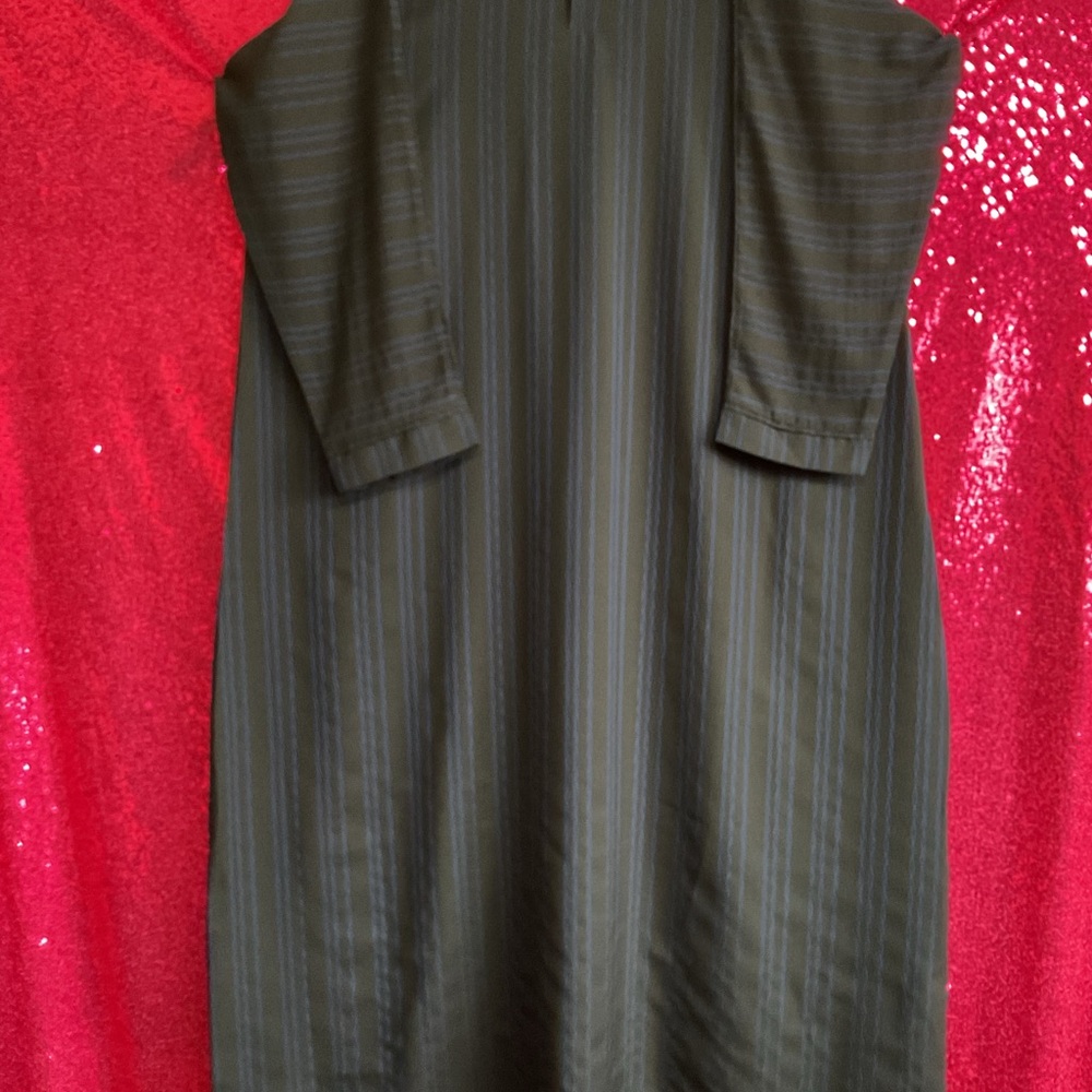 Elegant Green Striped Dress